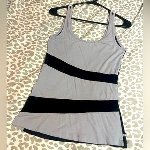 Fabletics grey and black mesh tank Size S